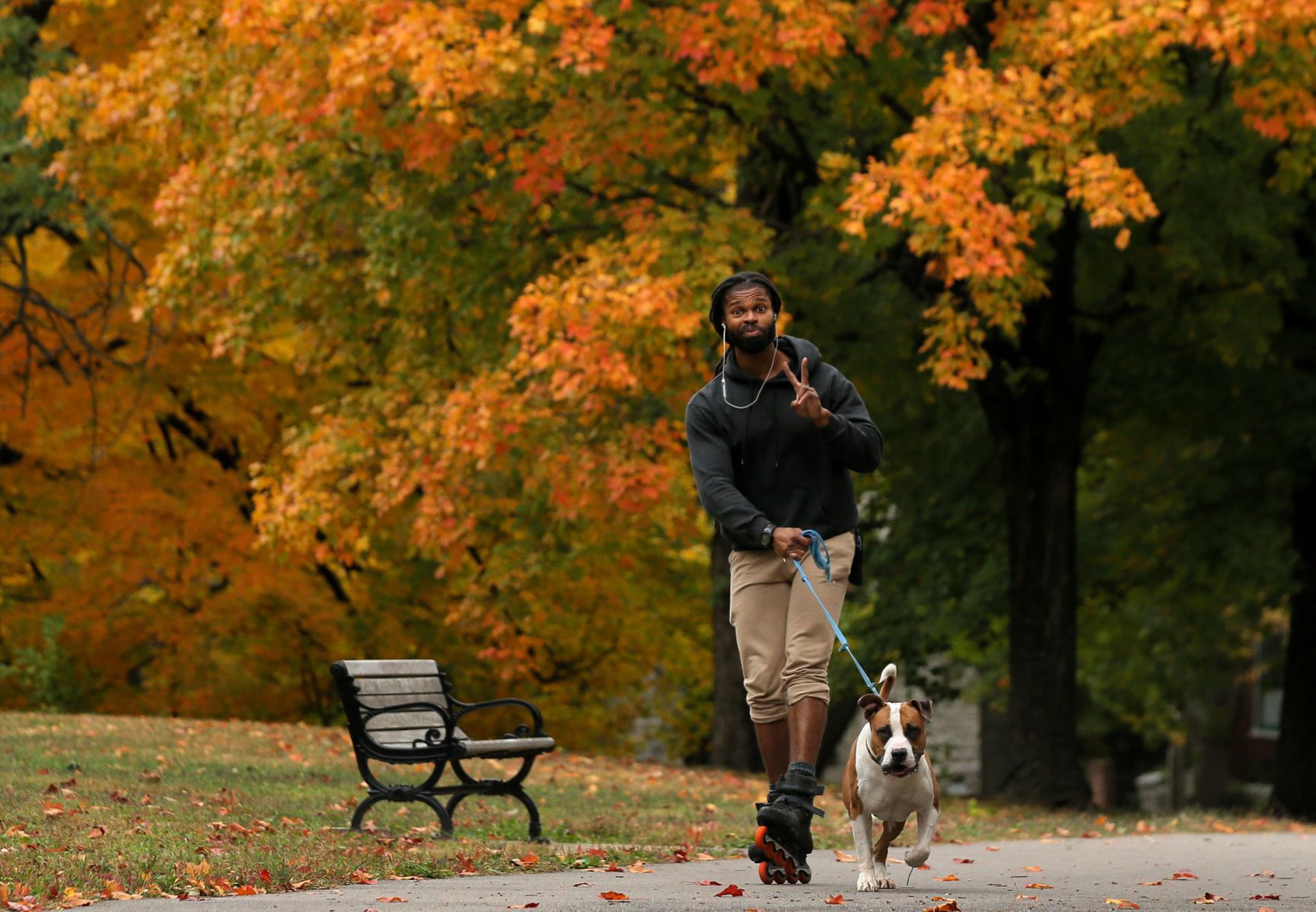 Exercising "dOg" around Lafayette Square